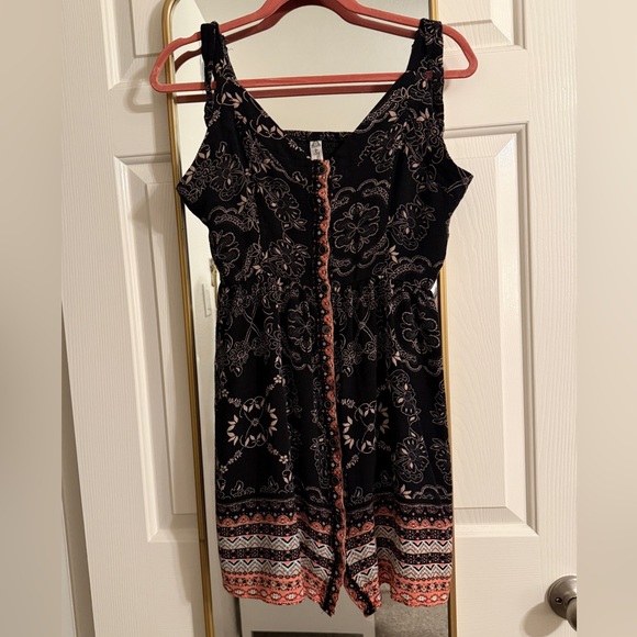 American Rag Black and Pink Floral Mini Dress - Picture 1 of 5